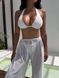 Раздельный купальник белый тройка с прозрачными штанами макси, L 3024-L фото 1